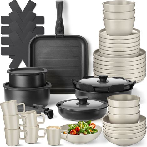 Ensemble de vaisselle pour 6 personnes avec kit cuisine