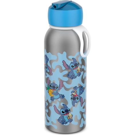 Mepal - Borraccia Ermetica Flip-up Campus - Borracce Ermetiche per Bambini - Borraccia in Acciaio Inox - 4 Ore di Calore e 12 Ore di Freschezza - Senza BPA - 350 ml - Stitch (1/5)