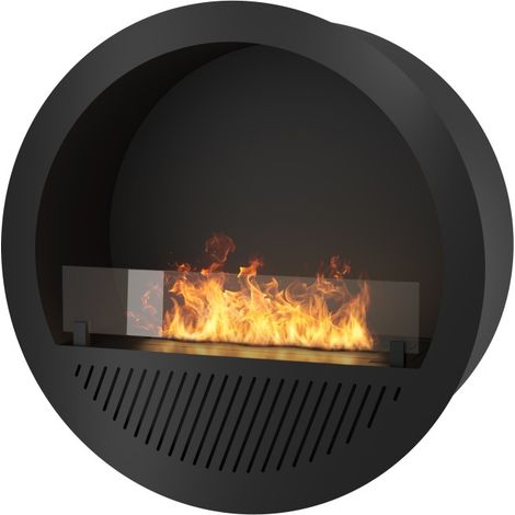 Cheminée bioéthanol encastrable Incyclle Inside - Cheminée bioéthanol murale ronde design d.70cm