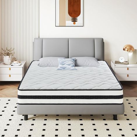 Yidatong – Matelas mémoire de forme 140x190 cm – Épaisseur 22 cm – Mi-ferme – Antibactérien et anti-acariens – Confort multicouche (1/5)