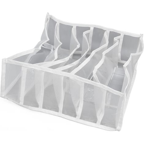 Aufbewahrungsbox für Unterwäsche, atmungsaktiv, faltbar, mit mehreren Fächern, Schubladenorganizer für BHs und Socken (6 Fächer) (1/5)