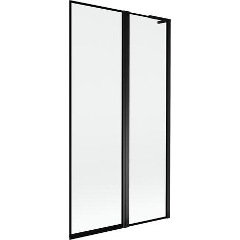 Mexen Mist L Badewannenfaltwand 2-flügelig rechts 100 x 150 cm, schwarzer Rahmen, schwarz - 8A9L-100-011-70-70-P (1/5)