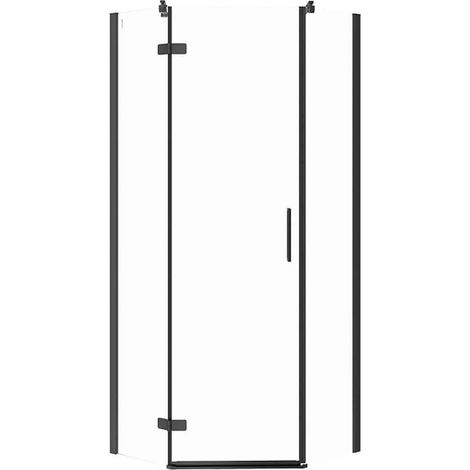 Cersanit Jota - Box doccia 80x80 cm, sx, nero/vetro trasparente S160-012 (1/2)