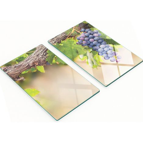 Tablas de servir de cristal para cocina con dise帽o de racimo de uvas, 2 x 30 x 52 cm.