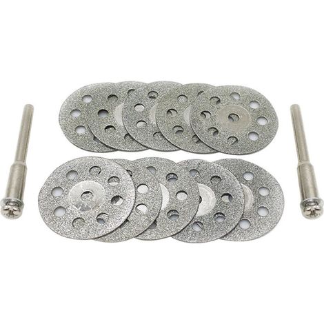 Juego de 10 discos de corte de diamante de 30 mm con 8 orificios, discos de corte de diamante con 2 mandriles, minidiscos de corte aptos para herramientas rotativas.