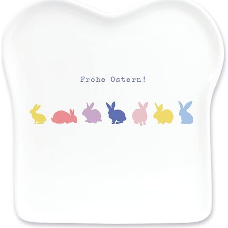 Assiette à pain avec inscription en porcelaine - Joyeuses Pâques
