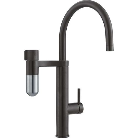 Franke 120.0621.312. Tipo di beccuccio: Standard, Colore del prodotto: Nero, Acciaio, Controllo del flusso d'acqua: Leva sanitaria. Altezza (max): 47,7 cm, Peso: 3,1 kg. Peso dell'imballo: 4,2 kg (1/5)
