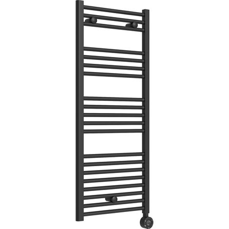 Signature Acclaim Electric Straight Heated Towel Rail 1200mm H x 500mm W - Matt Black (1/3)
