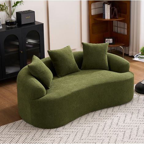 Sofá de 2 plazas chenilla asiento profundo OKMYHOME (1/4)