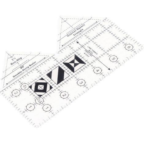 Règle de couture acrylique 90° triangle, outil de coupe pour tissu, patron et patchwork, double graduation, précision, couture main, découpe facile. (1/5)