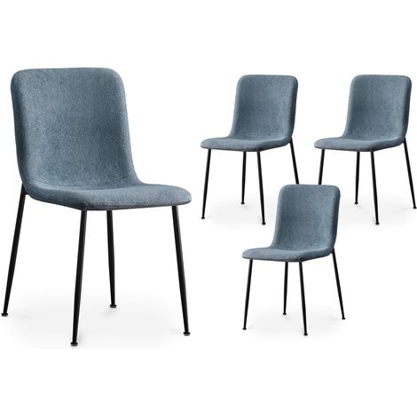 Lot de 4 chaises en tissu bleu CHERYL (1/5)