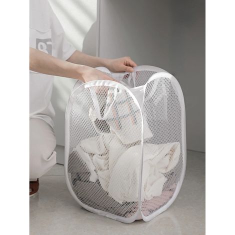 Panier à linge pliant salle de bain vêtements maille sac de rangement linge sale panier de tri enfants jouets articles divers stockage organiser blanc