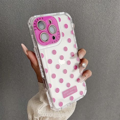 Coque de téléphone transparente en TPU antichoc pour iPhone 14 Pro Max (rouge rose), ultra-fine et résistante aux chocs.