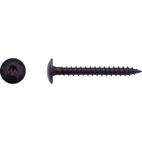 100 Vis Bois pour Penture Torx 6 x 60 mm - Zingué Noir - D-Work