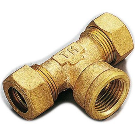 Raccordo 14x1/2''x14 a tee t femmina a compressione con tenuta o-ring