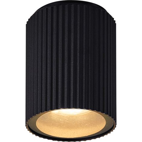Plafonnier KYKLOP Ripple Aluminium Noir, H.10,5 IP54 GU10 /Nordlux Extérieur (1/4)