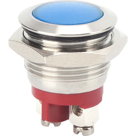Voyant LED métallique 16 mm, étanche et universel, 6 V bleu (1/5)