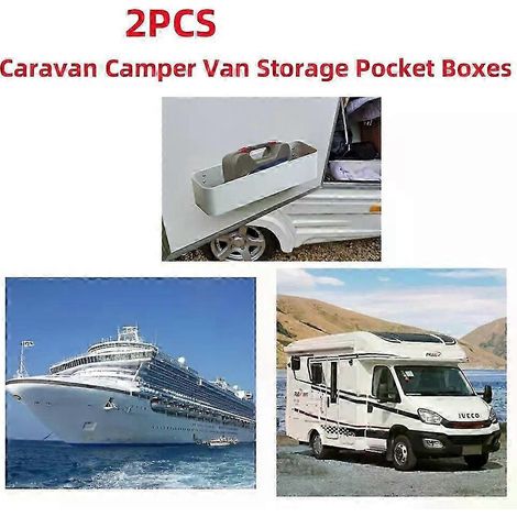 Lot de 2 sangles à cliquet universelles pour rangement d'outils, compatibles avec les fourgonnettes, caravanes et camping-cars. Boîte de rangement avec pochette, accessoires intérieurs automobiles - J (1/5)