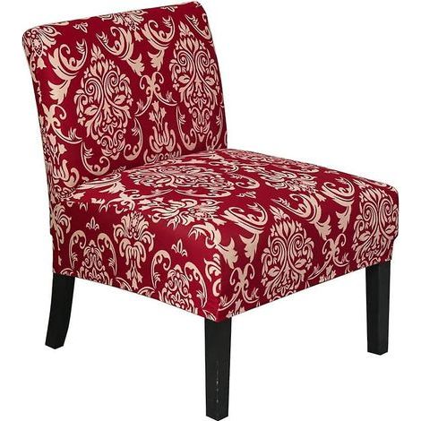 Printed Armless Chair Cover - Red Pattern Retractable Armchair Cover Chaise Lounge Cover (1/5)