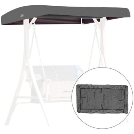 Replacement Cover for Swing Chair, 191x120x23cm Replacement Cover for 3 Seaters, Garden Swing Roof, Waterproof Awning Cover for Swinging Gardens and Terraces(Size:191x120x23cm,Color:Grey) (1/5)