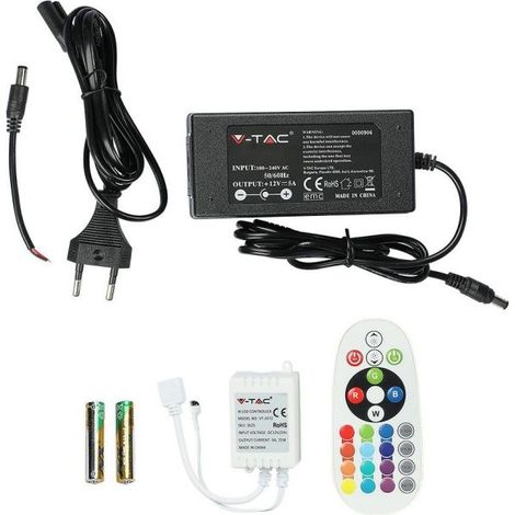 Kit per Strip LED SMD5050 10W/m Bobina 5m 60 LED/m con Telecomando e Alimentatore RGB Dimmerabile IP20 (1/5)