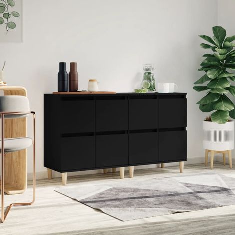 Lot de 2 Buffets Vintages,Enfilades noir 60x35x70 cm bois d'ingénierie -TZ76726 (1/5)
