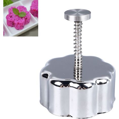 Reisbällchenform aus Edelstahl 304, Babynahrungszubereitungswerkzeug, lebensmittelechte Reisbällchenform, Sushi-Werkzeug, Blumenmuster (1/5)