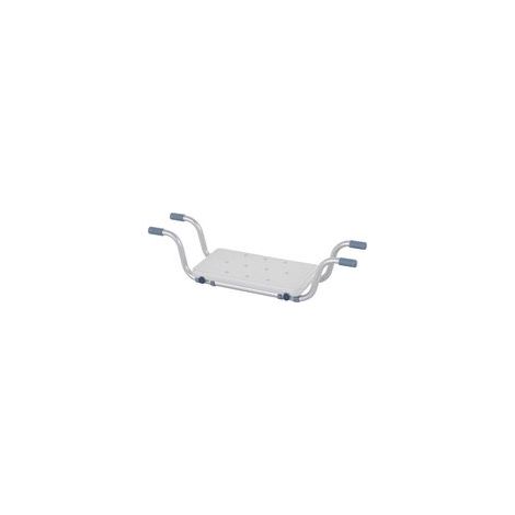Badewannensitz – Verstellbarer Hänge-Badesitz – Badezimmerhocker – Maße: 73–83 cm (L) x 22 cm (B) x 18 cm (H) – Aluminium, HDPE, Weiß (1/5)