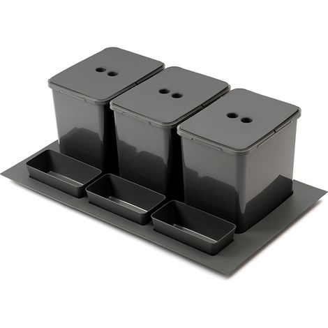 Separatore di rifiuti integrato 3x16L con cassetto da 800-900mm, antracite SANS MARQUE