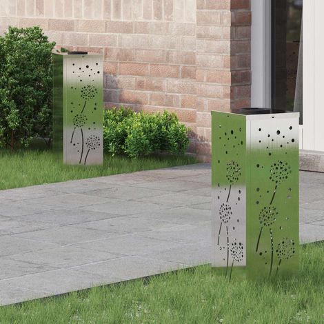 Solar LED Weg Licht 2 pcs Silber Edelstahl