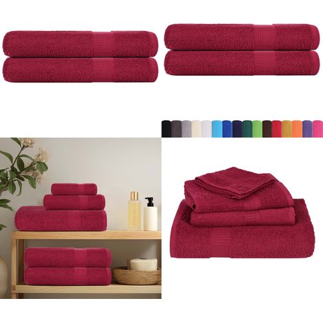 vidaXL Saunatücher 2 Stk. Bordeauxrot 80x200cm 360 g/m² 100% Baumwolle (1/5)