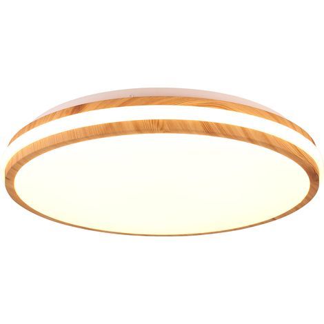 LED Ceiling Light Modern Industrial in Solid Wood Acrylic for Bathroom Hallway Island - Warm Light 3000K Circular