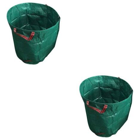 Lot de 2 sacs à déchets de jardin , 300 L, sacs à déchets de jardin, sacs à feuilles avec poignées, sacs d'herbe verts industriels tissés pliables (1/5)