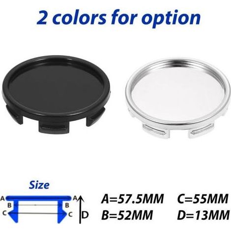 Radnabenkappen – ABS – 55 mm Durchmesser – Für Vorder- und Hinterräder – 4er-Set (1/5)
