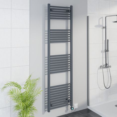 WiFi Thermostatic Straight Towel Rail Timer Sand Grey 1800x500