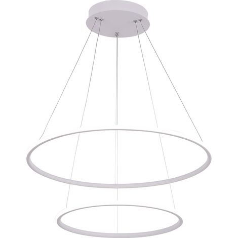 Suspension LED double anneau blanche 53W Orion Milagro