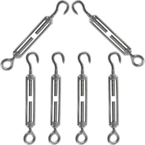 Collier de serrage M5 à crochet et œillet en acier inoxydable 304, serre-câble réglable pour fixation d'antenne et corde à linge