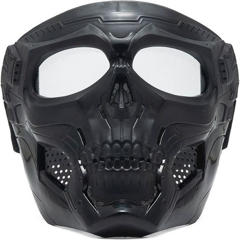 Masque de protection facial moto en forme de crâne, monture ABS et lentilles PC pour yeux (1/5)