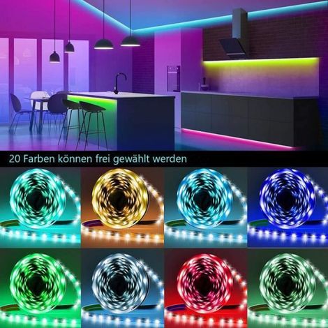 Ruban LED - Multicolore - 15M - Bluetooth - 5050 RGB - IP65 - Télécommande 24 Touches (1/4)