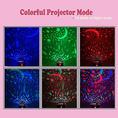Proyector de estrellas giratorio con temporizador, luz nocturna, luces centelleantes para niños, regalo de Navidad (1/3)