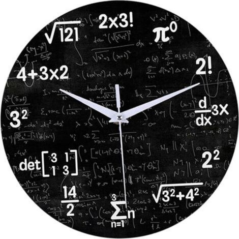 Silent, Non-Ticking Mathematical Wall Clock, Battery Operated Decorative Wall Clock for Living Room, Classroom, Math Room