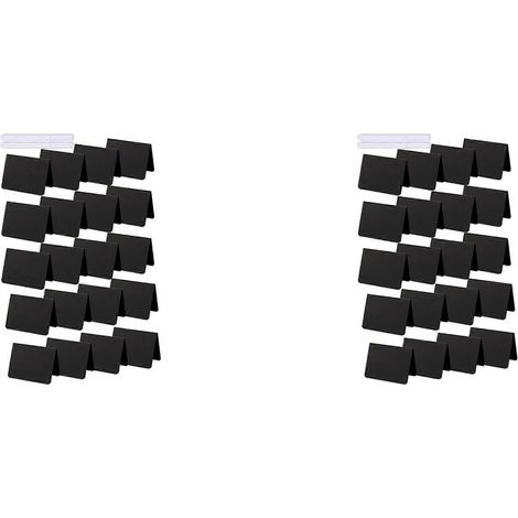 40 mini-tableaux noirs en forme de A, étiquettes pour tables et buffets, ardoises effaçables en PVC avec marqueurs à craie blanche (1/5)