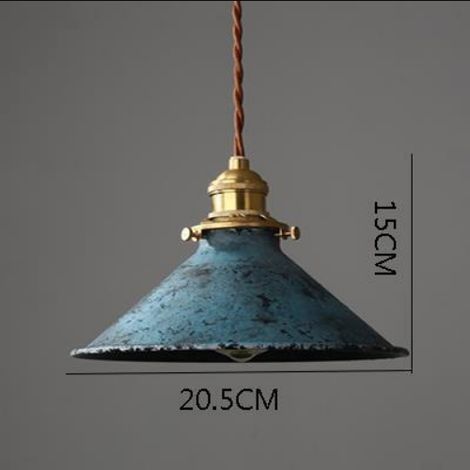 Lustre en rétro nordique cage plafonnier industriel pendentif E27 métal bleu (1/4)