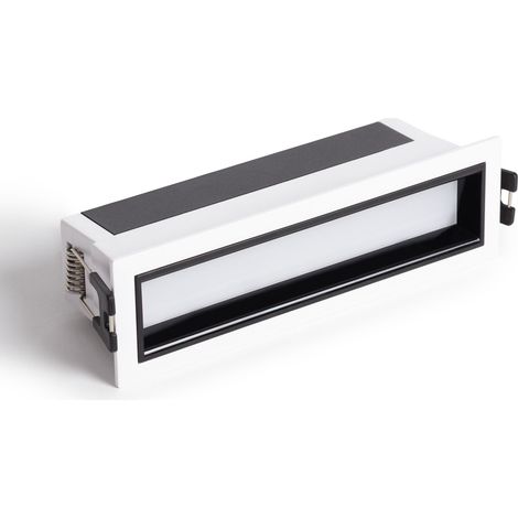 Foco Lineal LED 7W Empotrable Neale CRI90 Corte 140x35 mm 3000K Blanco / Negro Blanco Cálido (1/5)