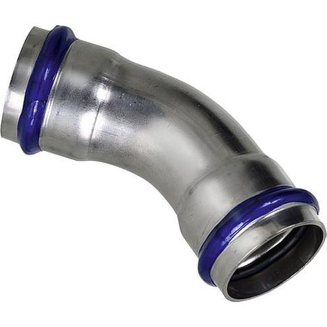 Raccord a sertir inox contour V coude 45° (femxfem) 35 mm (1/3)