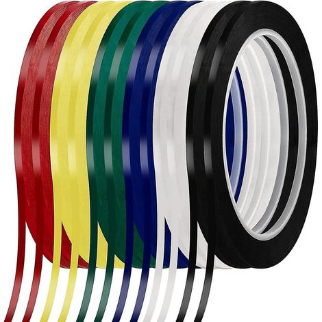 12 rouleaux de ruban adhésif pour tableau blanc de 3 mm (1/8 pouce), ruban à rayures fines, ruban adhésif pour tableau blanc effaçable à sec, marquage graphique quadrillé. (1/5)