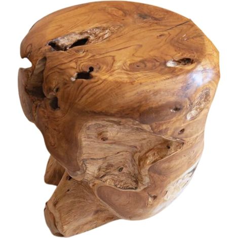 Tabouret rond racine de teck 40cm Farmer Casita FARTABOU20R - 40x40x40 cm - Kayu Meuble (1/3)