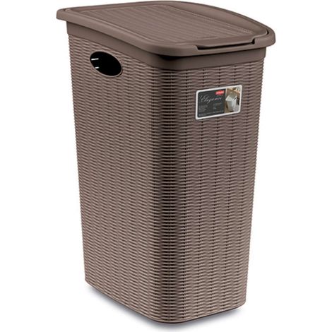 Cesta Portabiancheria Bucato Biancheria Elegance 36 litri moka