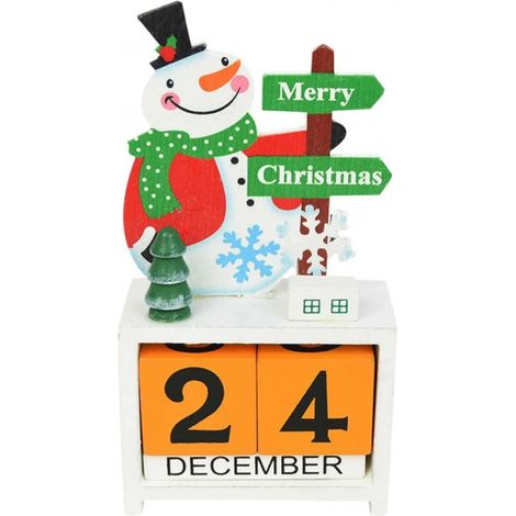 calendrier de décompte Noël en décoration activité pour enfants version blanche Bois (1/5)