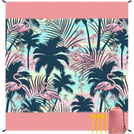 Bseical Tapis de Plage Anticable, 280 x 300 cm, Couverture de Pique-Nique, Imperméable et Lavable, Grande Taille pour Voyage, Camping, Plage, Jardin - Sac de Transport Inclus (1/5)